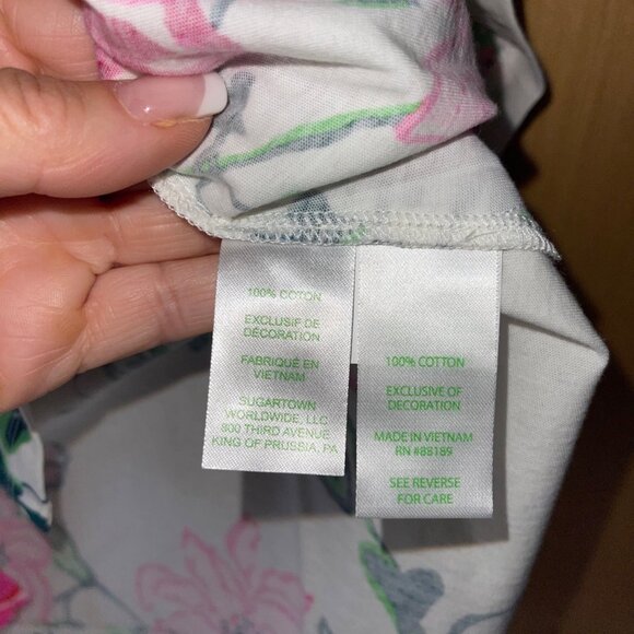 Lilly Pulitzer Meredith Womens Size Small Floral Tee Cotton Pullover V-neck New - Picture 11 of 11